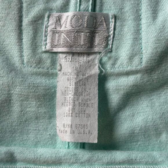 Vintage Denim Blue Overall Bibs Women's Size 8 Tall Moda Intl London Jean Pants - Picture 8 of 9